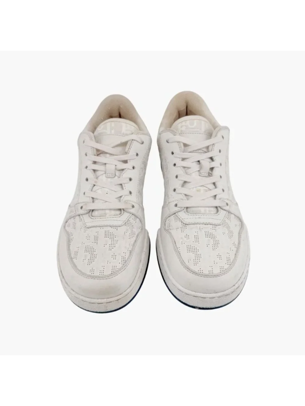 Christian Dior One Low Top Oblique Sneakers Size 36.5 US 6.5 White Leather Logo - Picture 2 of 14